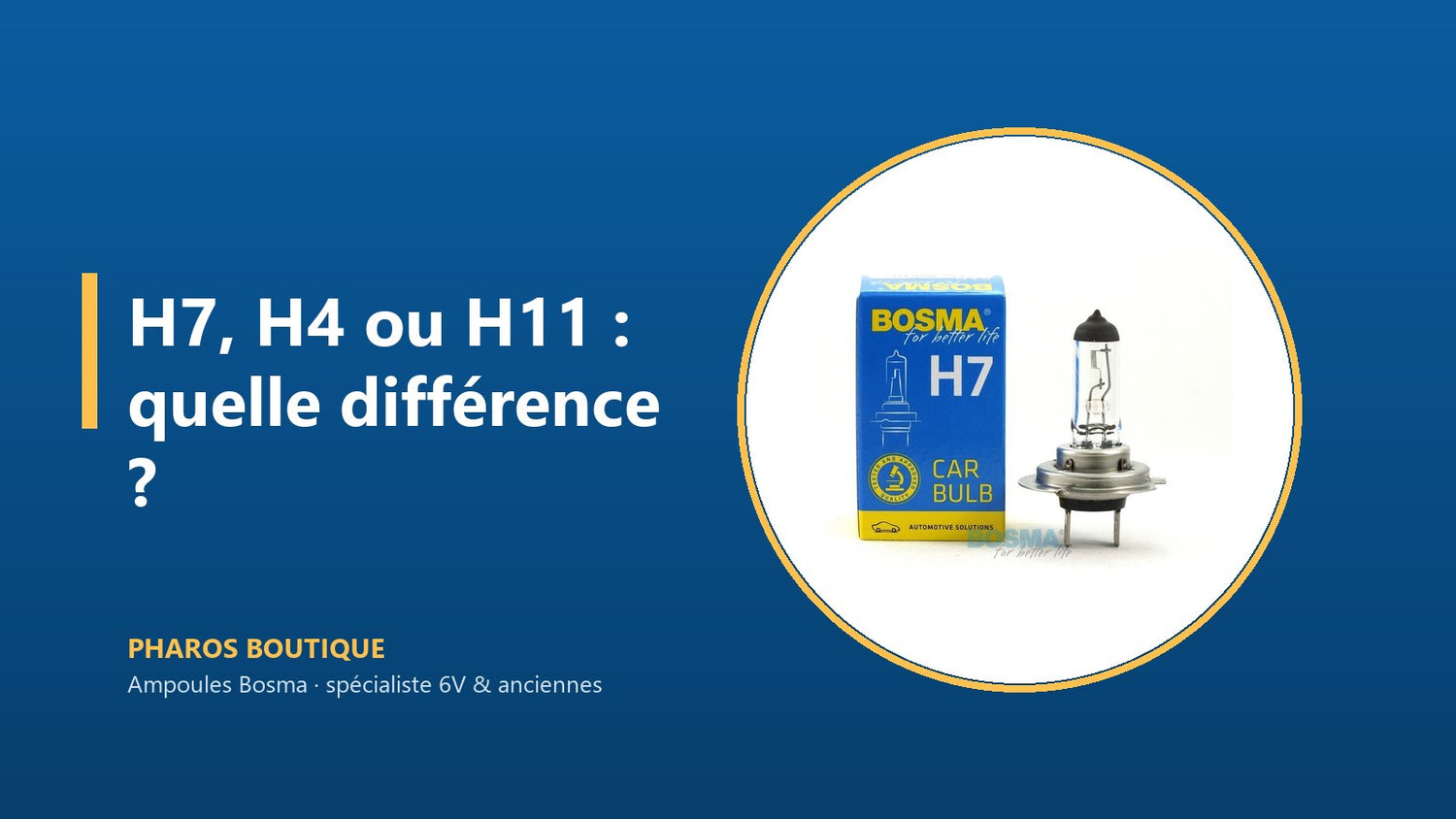 Différences entre ampoules H7, H4 et H11