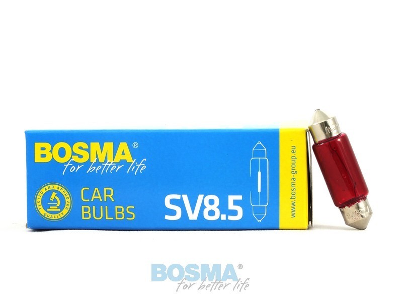 Ampoule navette SV 8.5 5W 10X36 12V ROUGE