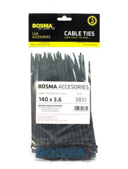 100x Colliers de serrage 3.6mm x 140mm en plastique NOIR