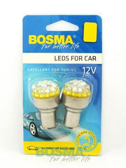 2x 19-LED BA15S 12V AMBER Bulbs