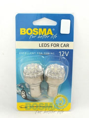 2x P21W LED BA15S White 12V Bulbs