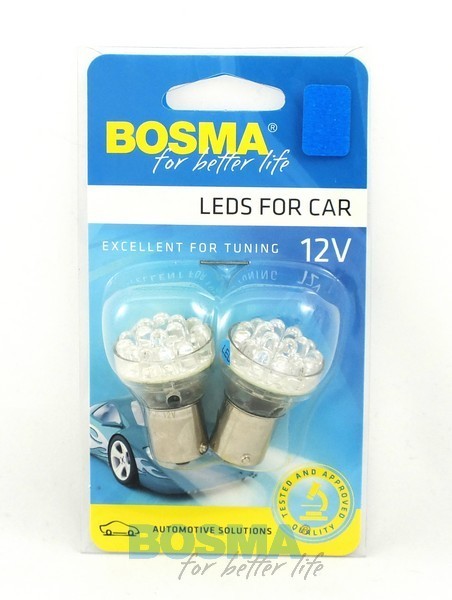 2x BA15S 24xLED Blue 12V Bulbs 2373