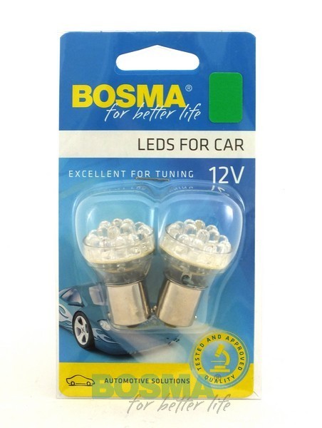 2x BA15S 24xLED GREEN 12V 2397 Bulbs