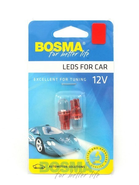 2x Ampoules T10 1XLED ROUGE 12V