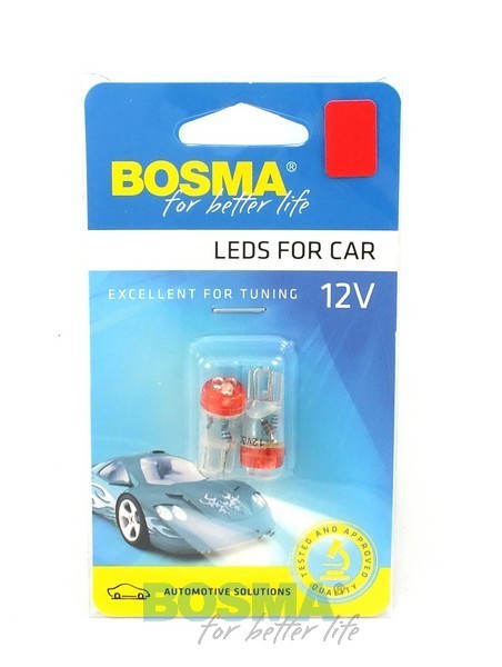 2x Ampoules T10 ROUGE 12V 3X LED