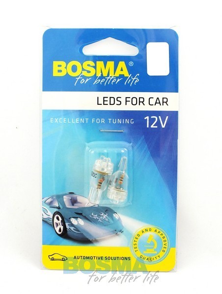 2x 3X LED T10 BLUE 12V Bulbs