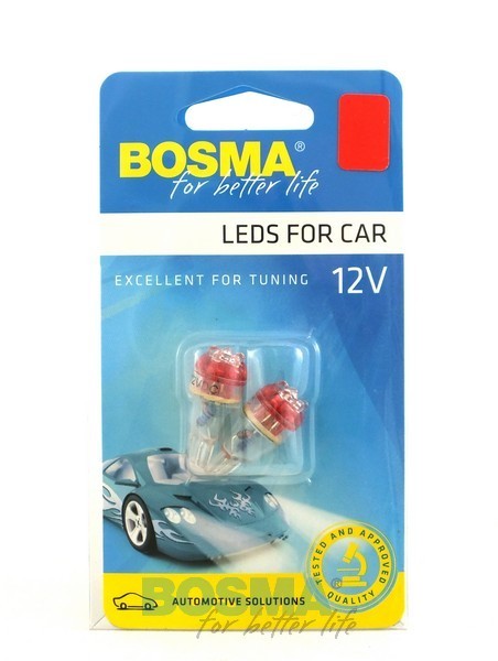 2x T13 RED 12V 6X LED Bulbs
