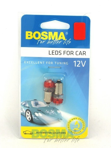 2x Ampoules BA9S 3X LED ROUGE 12V 2953