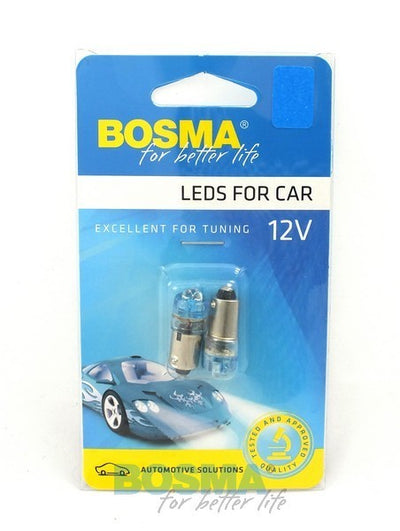 2x Ampoules BA9S 3X LED BLEU 12V