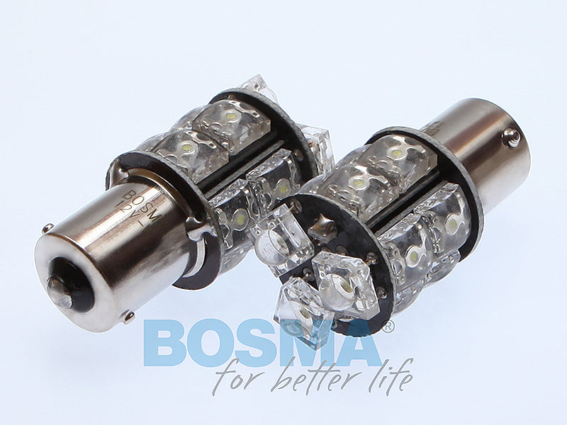 2x R10W LED BULBS FLUX BA15S 6000K 12V