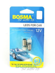 2x BA9S 4X WHITE LED Bulbs 12V