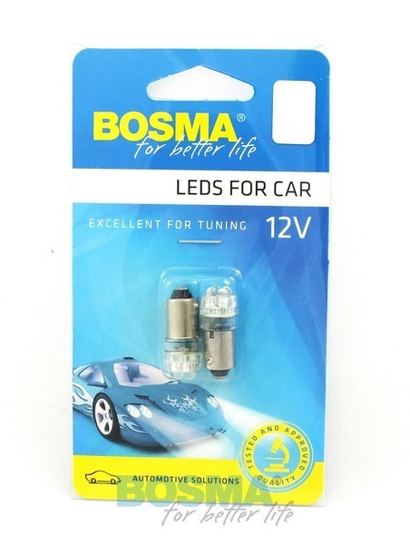 2x Ampoules BA9S 4X LED BLANC 12V