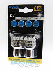 2x R10W LED BA15S WHITE 12V Bulbs