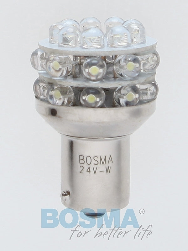 2x Ampoules R10W BA15S 27X LED BLANC 24V