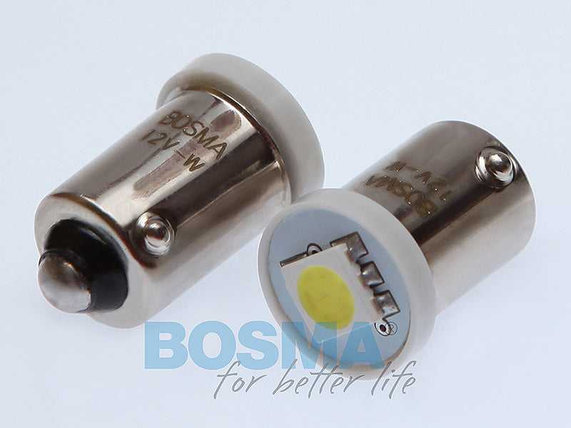 2x Ampoules T2W BA9S SMD 5050 LED BLANC 12V