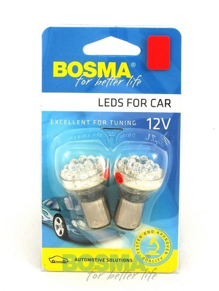 2x P21/5W BAY15D 24X LED 12V RED Bulbs