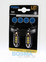 2x Ampoules navettes C5W SV8.5 3XSMD 5050 LED 13X36 BLANC 12V