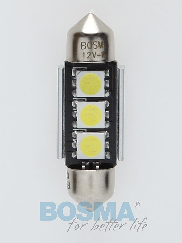 2x Ampoules navettes C5W SV8.5 3XSMD 5050 LED 13X36 BLANC 12V