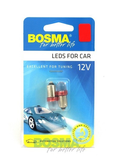 2x Ampoules BA9S 1X LED ROUGE 12V