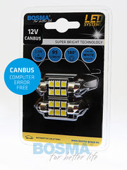 2x Ampoules Navettes SV8.5 6X SMD 5050 LED 12V BLANC