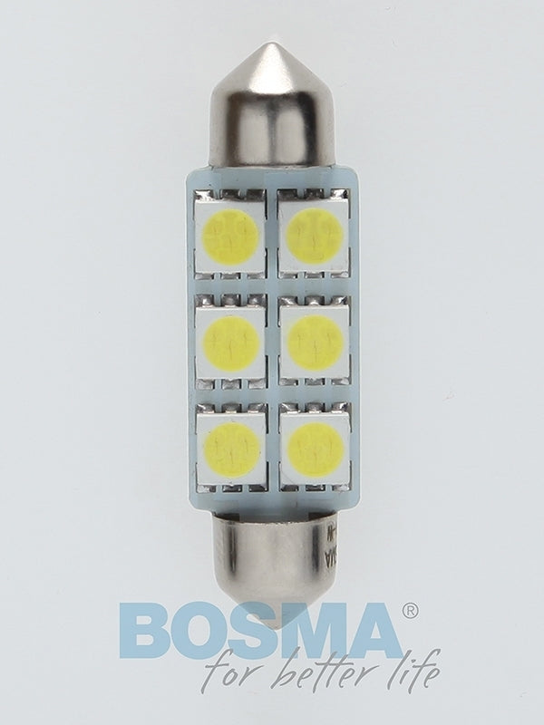 2x Ampoules Navettes C10W SV8.5 6 SMD 5050 LED BLANC 10X41 12V