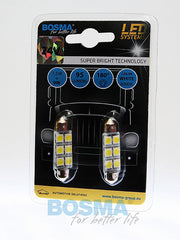 2x Festoon Bulbs SV8.5 6X SMD 5050 LED 10X41mm WHITE 24V