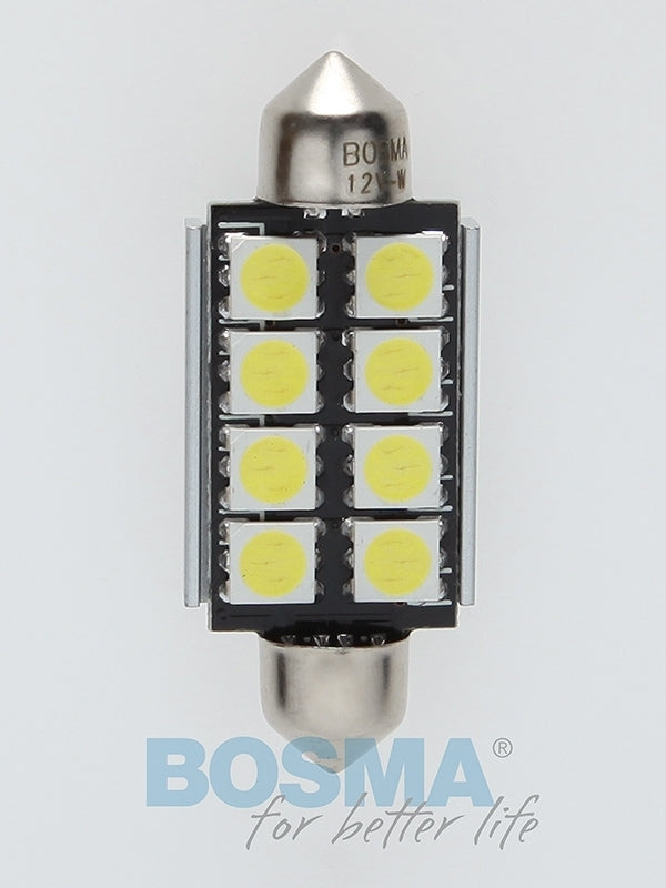 2x Ampoules Navettes C21W SV8.5 6X SMD 5050 LED 15x41MM BLANC 12V
