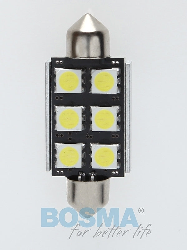 2x SV8.5 6x SMD 5050 LED Bulbs 15x41mm WHITE 24V