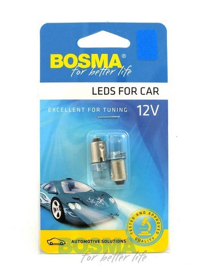 2x Ampoules BA9S 1X LED BLEU 12V 3882