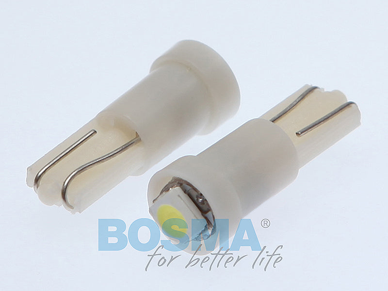 2x Ampoules T5 W1.2W 1X LED SMD 3528 BLANC 12V