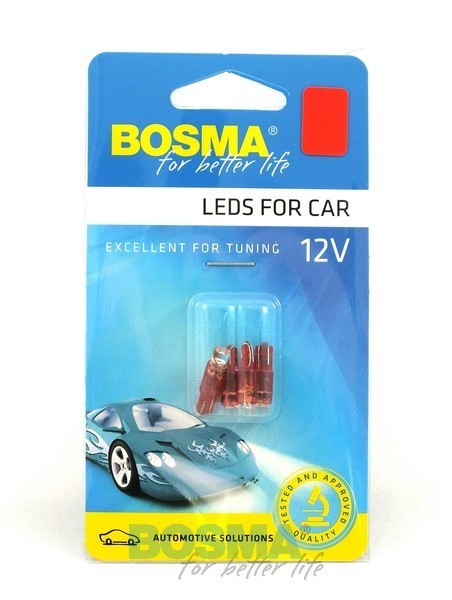 4x Ampoules T5 1X LED WIDE VIEW ROUGE 12V