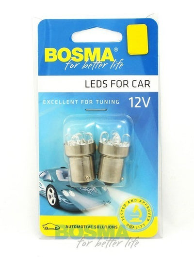 2x Yellow BA15S LED Grease Nipple Bulbs 12V