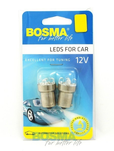 2x Yellow BA15S LED Grease Nipple Bulbs 12V