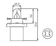 BX8.5d 0.4W 12V VIOLET