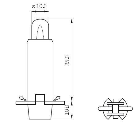 Ampoule voyant BX8.4D 2CP 12V BLANC