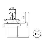 Ampoule BX8.5D 24V 1.2W MARRON