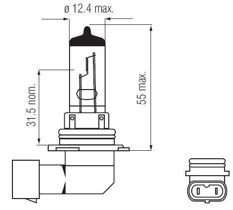 Ampoule HB4 90061 P22d RALLY 80W 12V