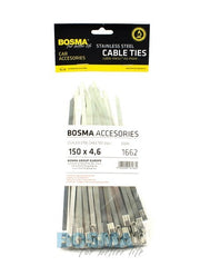 50x Colliers de serrage acier inoxydable INOX 4.6mmx150mm
