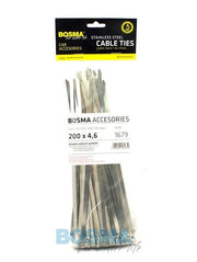 50x Colliers de serrage acier inoxydable INOX 4.6mmx200mm
