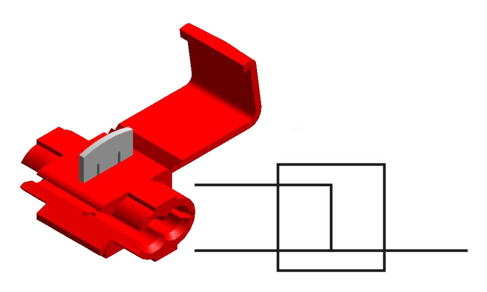 50x RED 1563 Self-Stripping T-Tap Wire Connectors