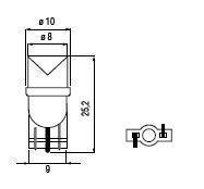 2x Ampoules W5W T10 1XLED BLANC WIDE VIEW BLANC 12V