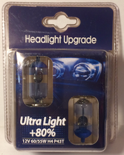 PACK H4 60/55W +80% ULTRA P43t 12V - 2 AMPOULES