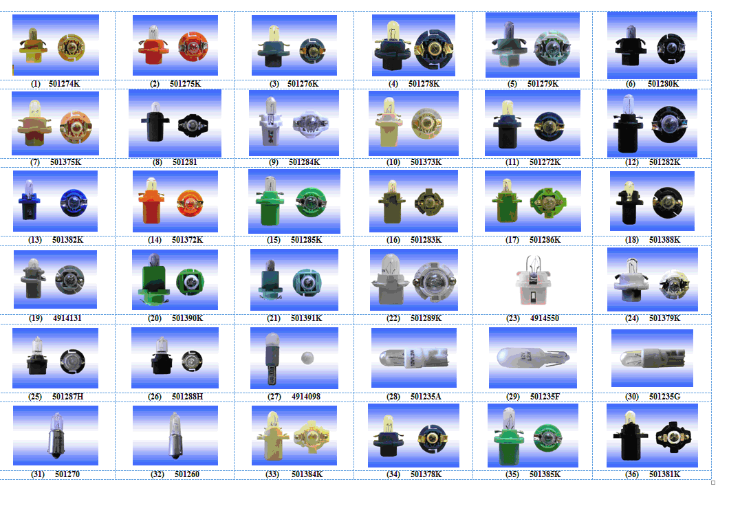 RANGE of dashboard warning lights