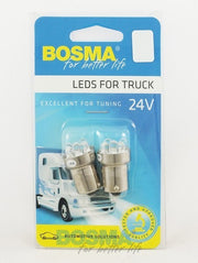 2x BA15S 5X WHITE LED Bulbs 24V