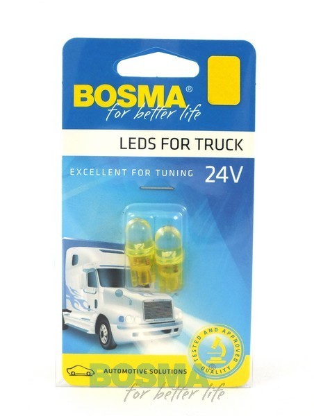 PACK 2x Ampoules T10 1XLED 24V JAUNE 7378
