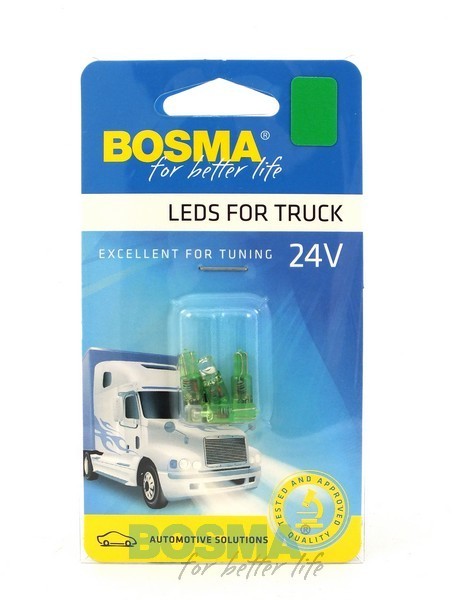 4x Ampoules T5 1X LED VERT 24V WIDE VIEW