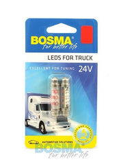 2x SV8.5 6x LED 10x42mm RED 24V Bulbs