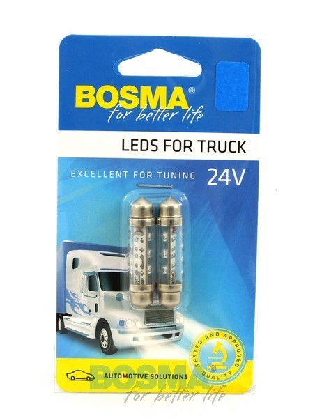 2x SV8.5 6x LED 10x42mm BLUE 24V Bulbs