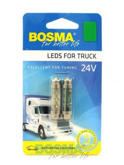 2x Ampoules SV8.5 6X LED 10X42mm VERT 24V