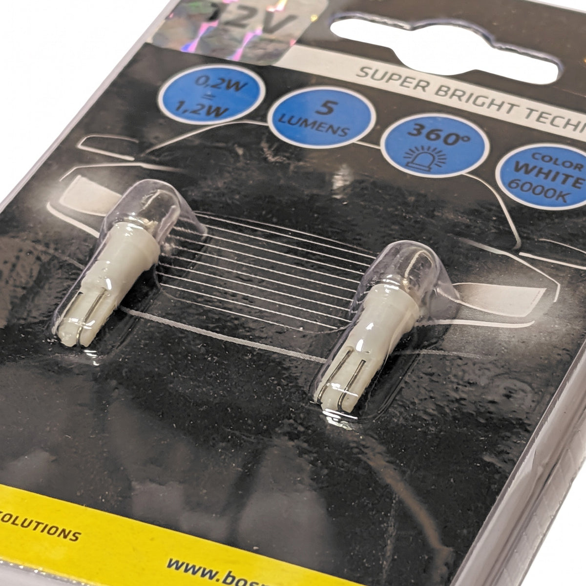 2x Ampoules T5 1 LED BLANC 12V